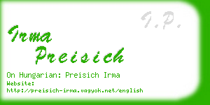irma preisich business card